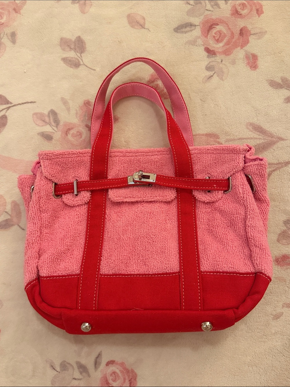Like New T.J. Maxx Women’s Pink Two-Tone Tote Bag